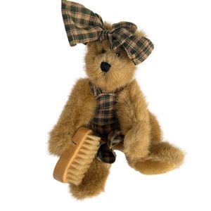 Vintage Boyds Bear From Judith G Collection Wearing Plaid Dress & Bow